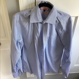 Blue Striped Slim Fit Dress Shirt (PINK Brand)